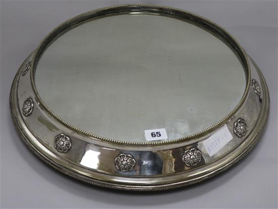 A silver plated cake plateau diameter 43cm